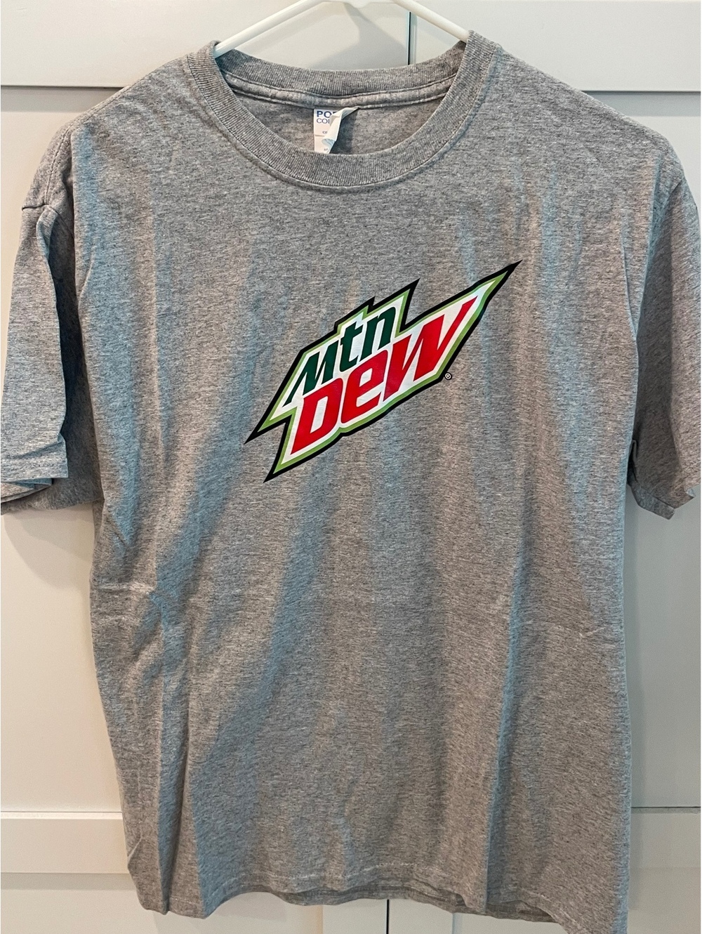 Port & Company Mtn Dew Logo Graphic T-Shirt Medium Gray